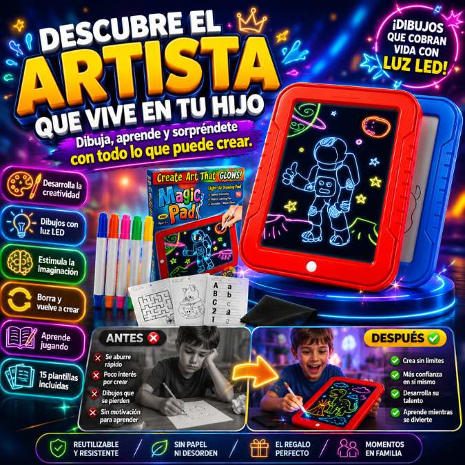 Magic Pad® | Tablero LED Reutilizable para Despertar la Creatividad de los Niños