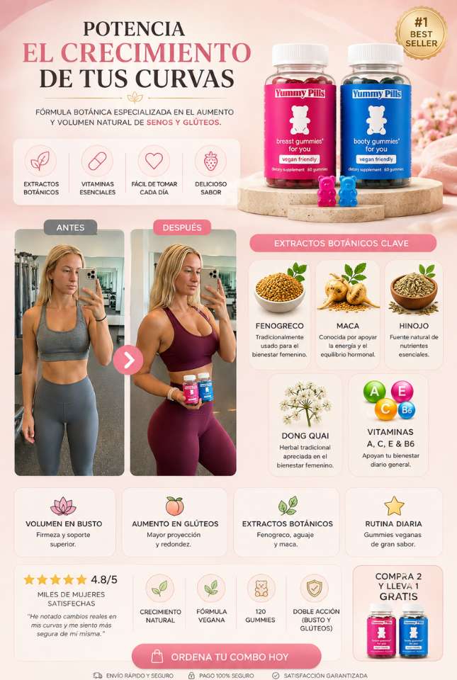 Bearvana™ Breast & Booty Gummies | Tu Rutina para hacer crecer tus atributos y un bienestar diario