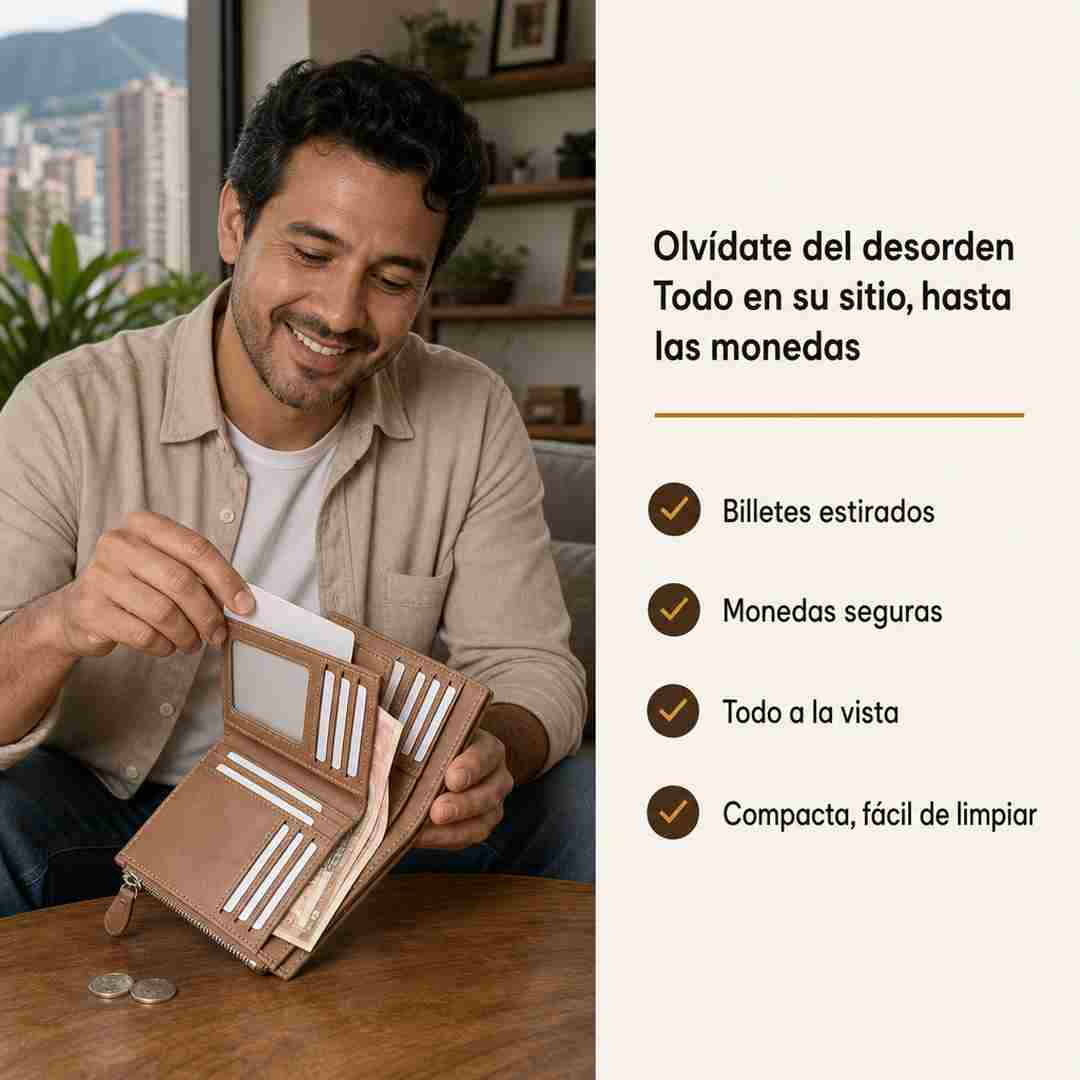 Don Clásico™ Billetera para Hombre con Monedero - Envío Gratis y Pago al Recibir
