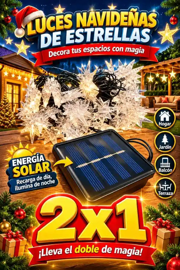 LUMISTAR – Luces Navideñas Solares que Iluminan tu Hogar Sin Necesidad de Enchufes 🎄✨