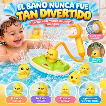 Set de Baño con Barco, 4 Patitos con diferentes chorros y Ducha – El Baño Nunca Fue Tan Divertido