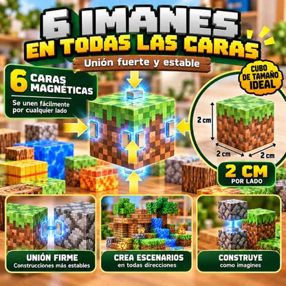 Cubimán™ - 100 Piezas de Cubos Magnéticos Pixelados - Envío Gratis