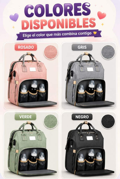 Pañalera Cuna 3 en 1 – Lleva, organiza y cambia a tu bebé donde estés ✨