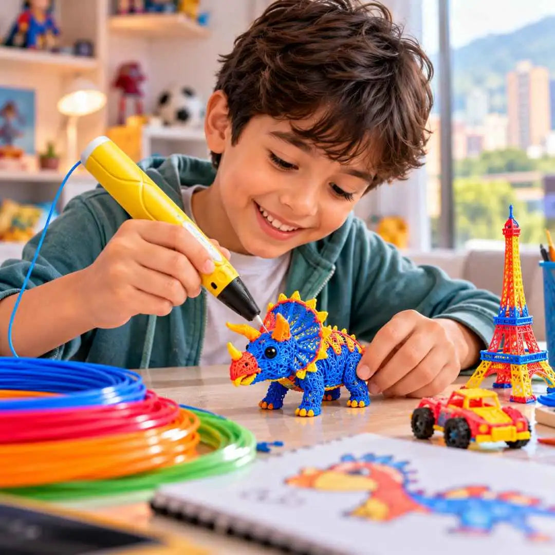 Lápiz 3D CreaKids™ + 9 Filamentos – Convierte sus Ideas en Creaciones que Puede Tocar
