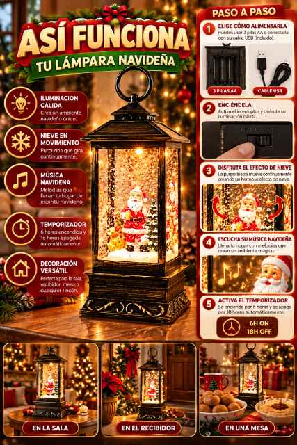 🎄Lámpara Navideña Encantada™ – Convierte cualquier rincón en una escena de Navidad