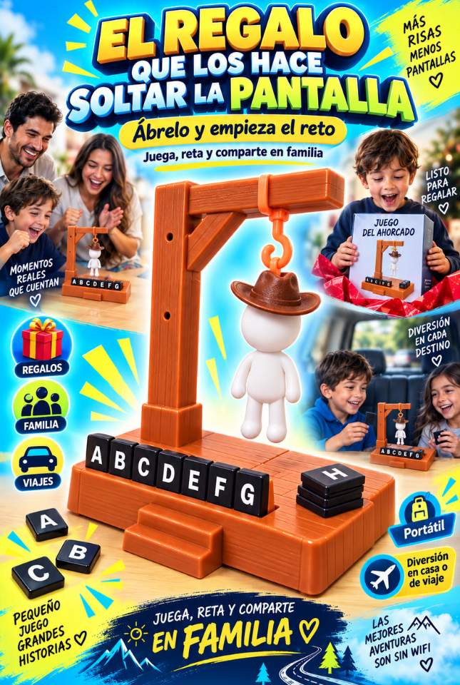 AhorcaReto™ 3D – El Juego que Une a la Familia y Practica Palabras