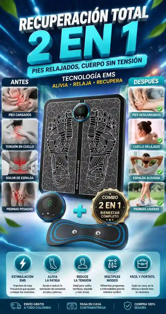 Tapete Masajeador EMS™ + Masajeador Corporal GRATIS | Relajación y Bienestar de Cuerpo Completo
