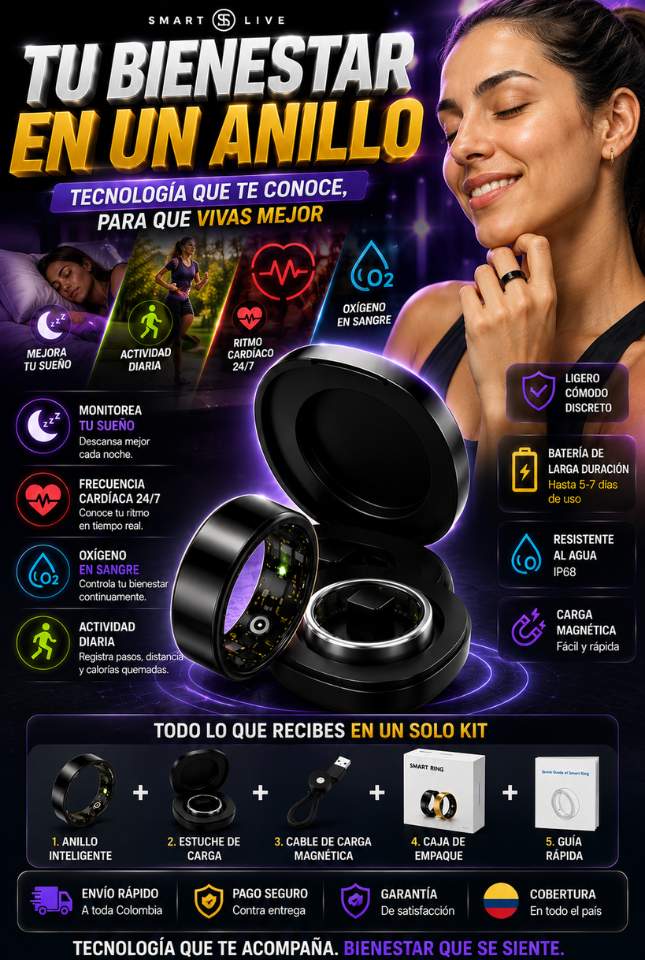 Anillo Inteligente Smart Ring – Monitorea tu sueño, actividad y bienestar desde tu dedo