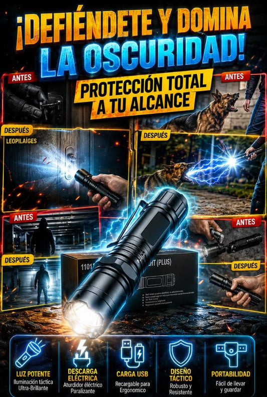 Linterna y protección  TitanLight™ | Luz Potente para Hogar, Viajes y Emergencias