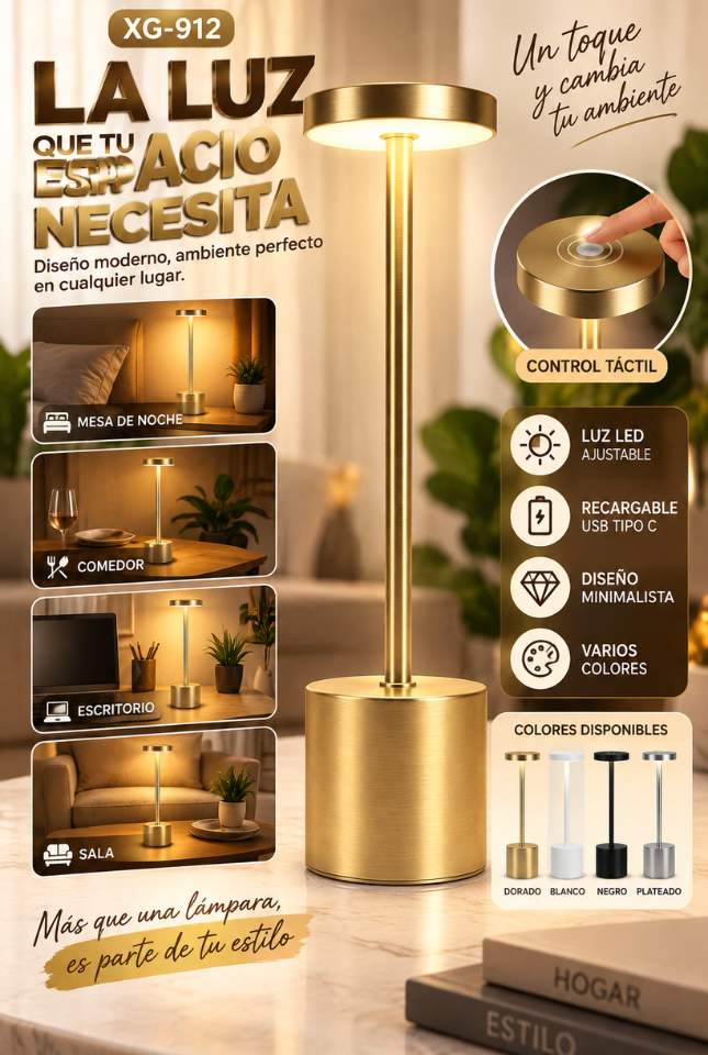 Lámpara LED Táctil – Luz elegante donde quieras, sin depender de enchufes