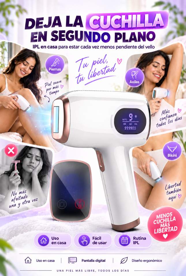 Depiladora IPL Profesional – Reduce la Frecuencia de Depilación desde Casa