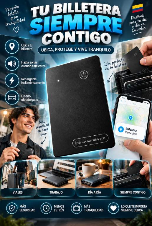 TrackCard™ – Seguridad discreta para mantener tu billetera localizada