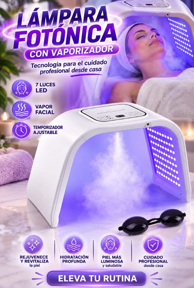 Lámpara Fotónica LED con Vaporizador – Tu Spa Facial en Casa ✨