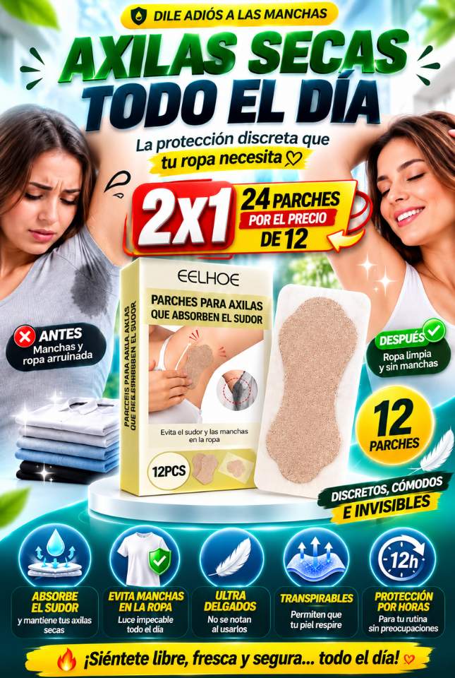Parches para Axilas EELHOE | PROMO 24 PARCHES Protege tu Ropa del Sudor Todo el Día