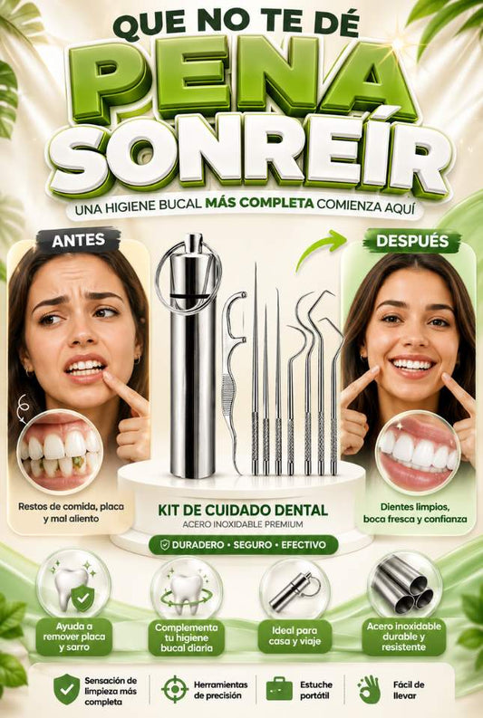 Kit de Cuidado Dental de Acero Inoxidable | Complementa tu Higiene Bucal y Sonríe con Confianza