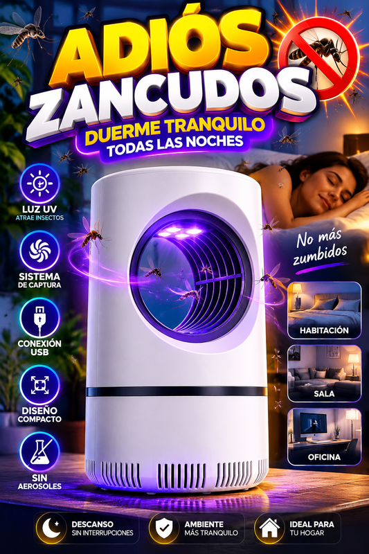 Nuvora UV™ – Lámpara Mata Zancudos con Luz Ultravioleta y Sistema de Captura USB