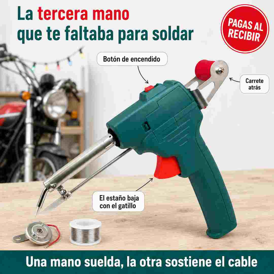 SOLDAX PRO Pistola de Soldar 60W - Suelda con una Mano - Pago al Recibir