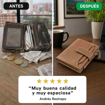 Don Clásico™ Billetera para Hombre con Monedero - Envío Gratis y Pago al Recibir