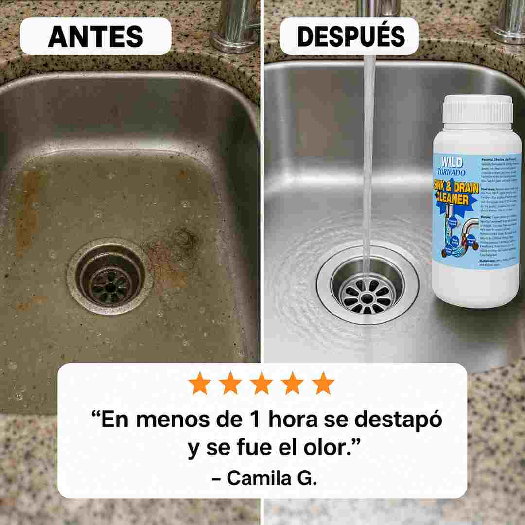 DestapaYa™ Wild Tornado x3 - Destapador de Cañerías en Polvo - Envío Gratis
