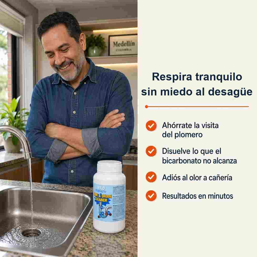 DestapaYa™ Wild Tornado x3 - Destapador de Cañerías en Polvo - Envío Gratis
